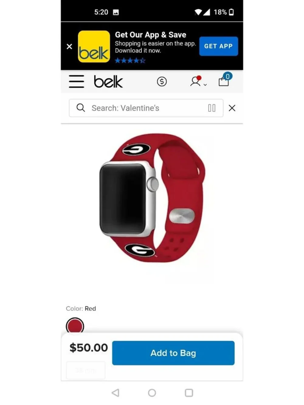 New / 3pc / AFFINITY / Georgia Bulldogs Apple Watch Band 38 - 41 mm / All Series